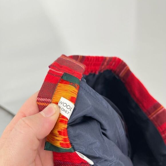 O'Neil of Dublin Plaid Irish Wool Midi Skirt Pencil Red Green Womens Size 8P - Picture 8 of 8